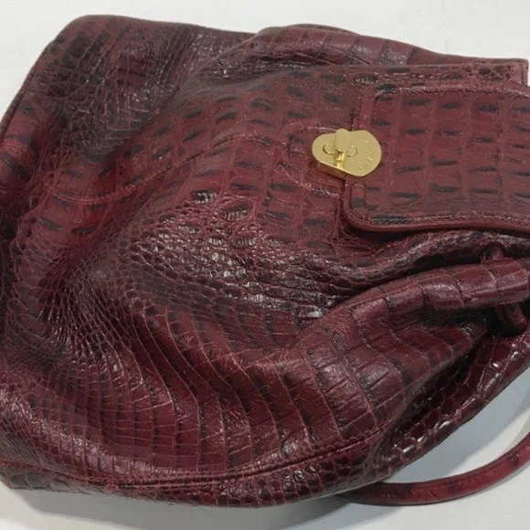 Women’s Brahmin Melbourne Red Crocodile Embossed Leather Drawstring Backpack Brahmin Sadie Melbourne Embossed Leather Backpack - Macy main image 4